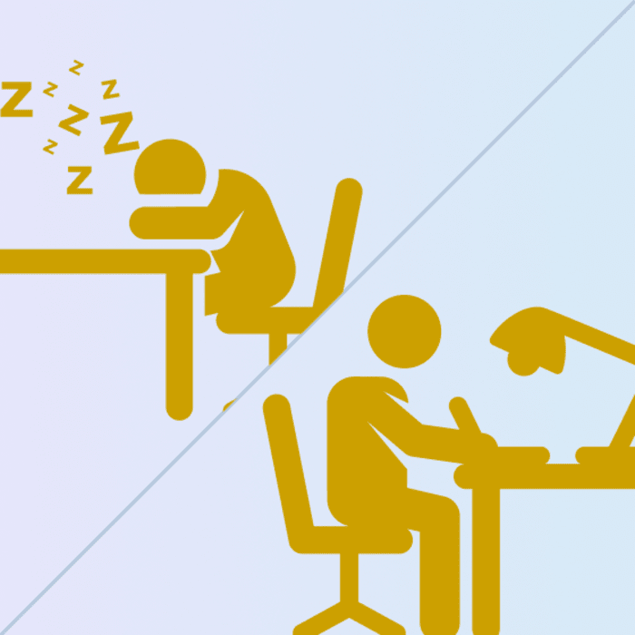 Two images depicting the high and low of the Conscientiousness trait