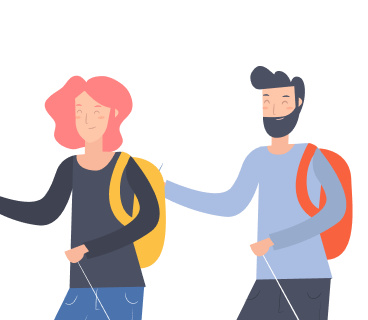 People hiking together, representing sociable activities