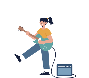 A person playing guitar, representing the aspect of appreciating art